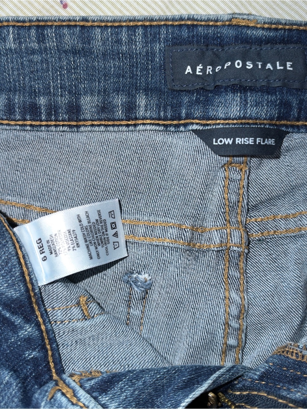 Aeropostale Low Rise Flare Jeans - Dark Blue Denim